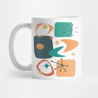 Atomic Age Mid Century 15 in Teal, Orange and Yellow Mug